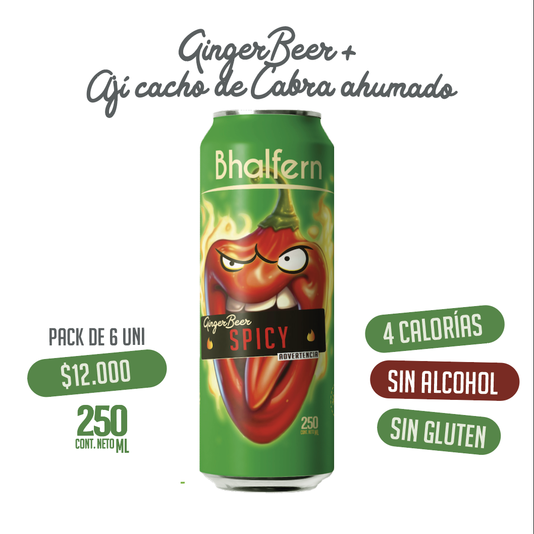 Bhalfern Ginger Beer Spicy Pack x 6 latas de 250ml
