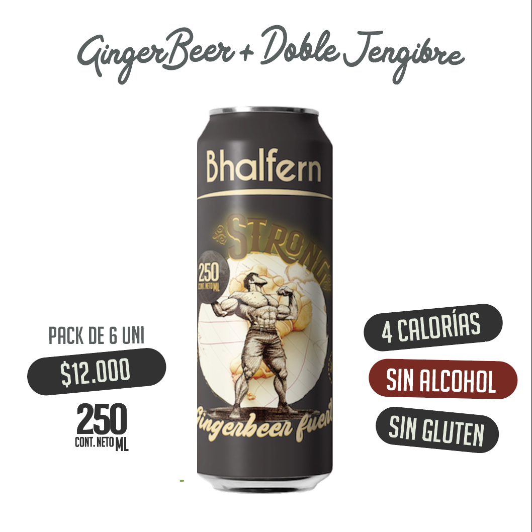 Bhalfern Ginger Beer Strong Pack x 6 latas de 250ml