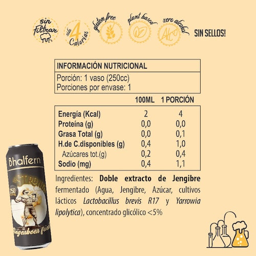 Bhalfern Ginger Beer Strong Pack x 6 latas de 250ml