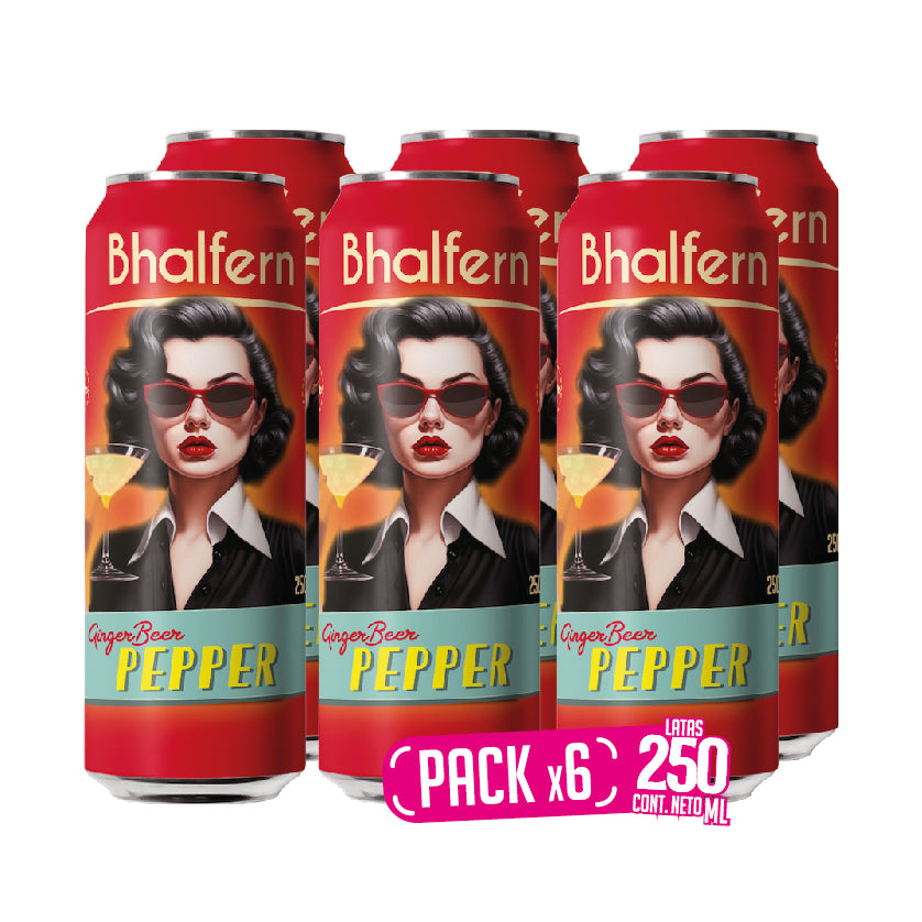 Bhalfern Ginger Beer Pepper Pack x 6 latas de 250ml